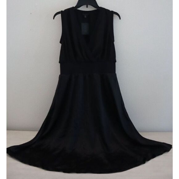 ATM x Anthony Thomas Melillo Women's Sz S Black Silk Surplice Mini Dress $475 - Picture 1 of 8